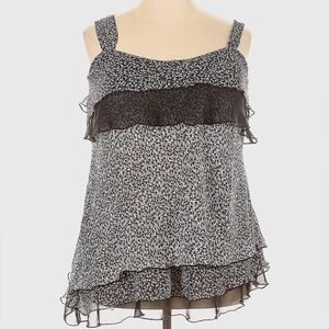 Chic Black and White Patterned Women's Tank Top